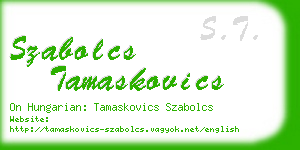 szabolcs tamaskovics business card